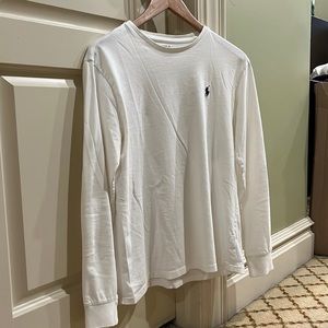 Slim Fit Ralph Lauren Long Sleeve Tee (White/Small)